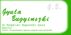 gyula bugyinszki business card